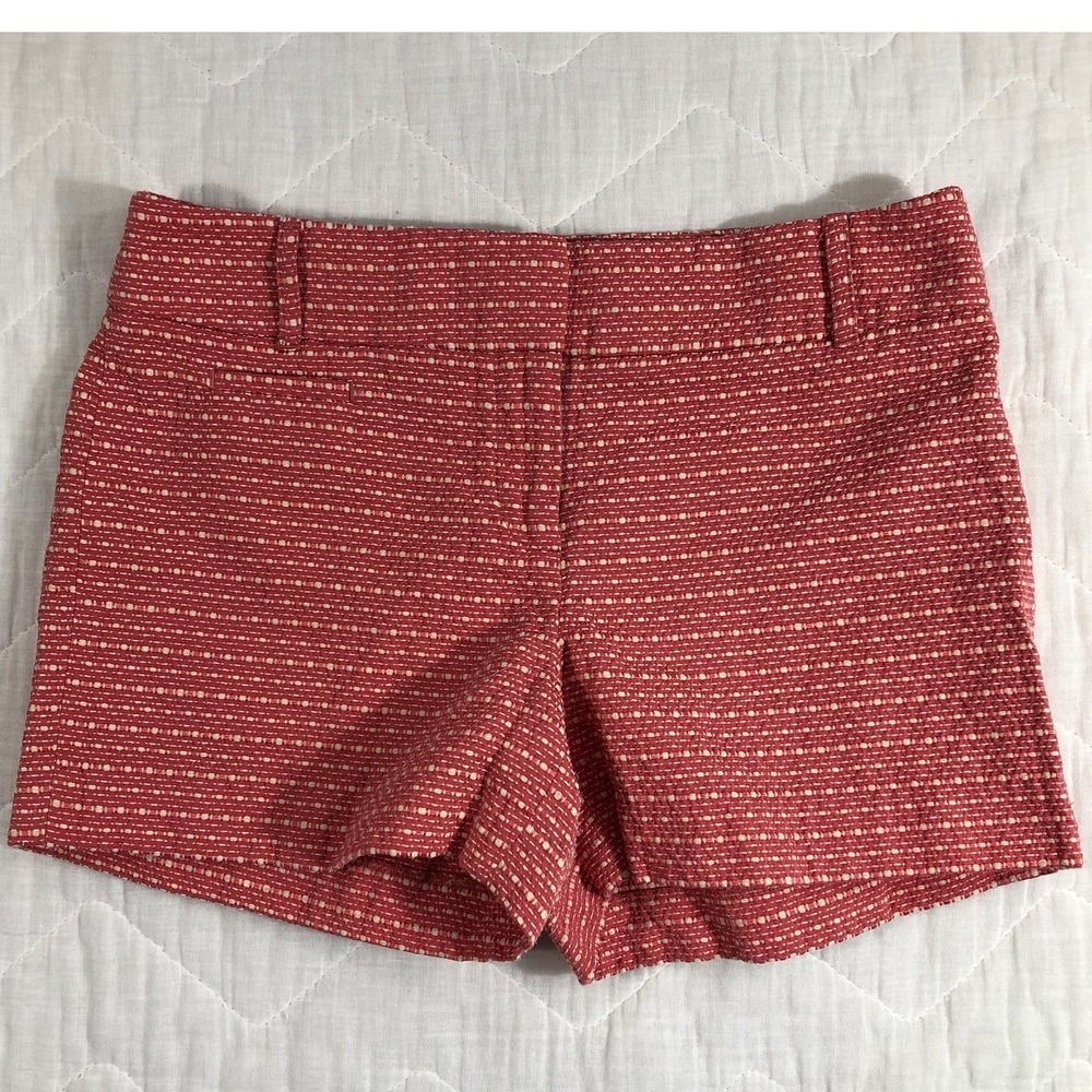 Loft Shorts Women's Size 2 Coral Pink Ivory Tan Low/Mid Rise Textured